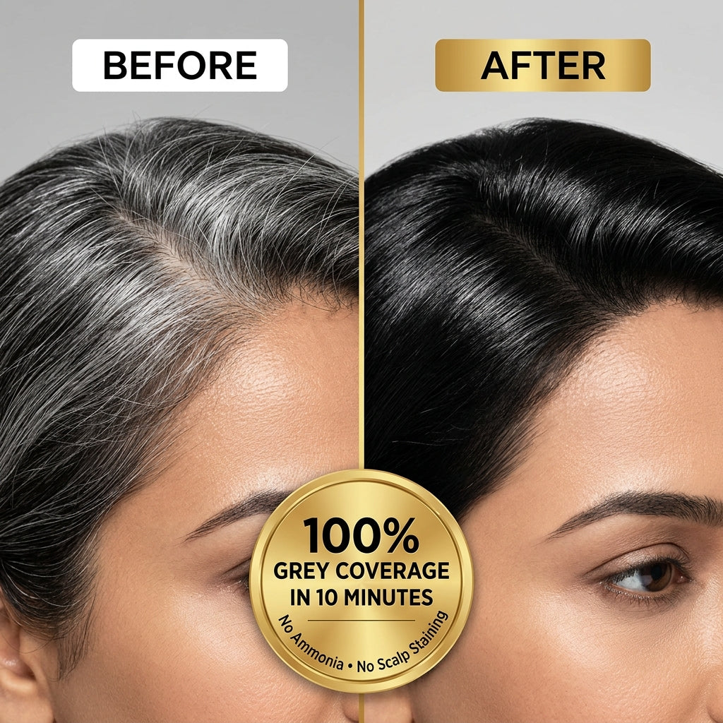 Fruit Vinegar Hair Color 100 Percent Grey Coverage Before and After