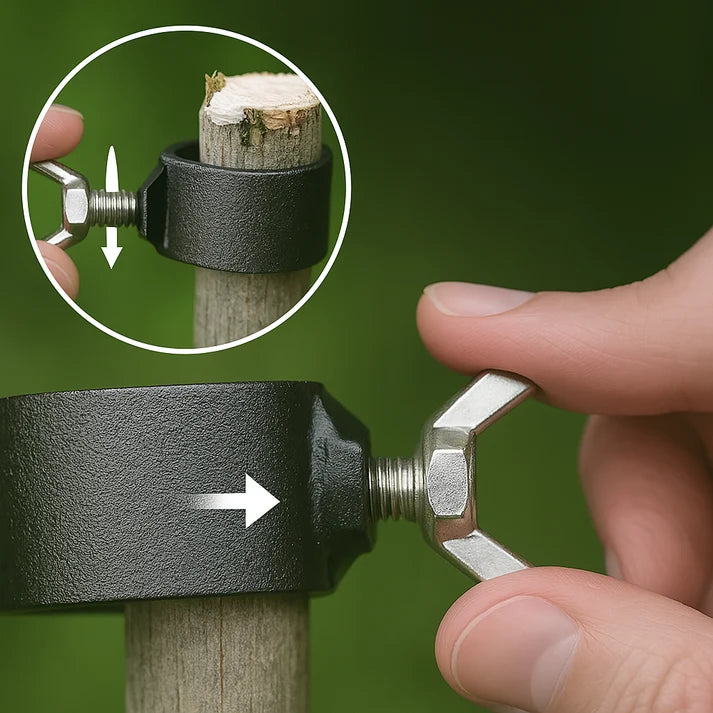 Universal Wing-Nut Pole Connector Clamp
